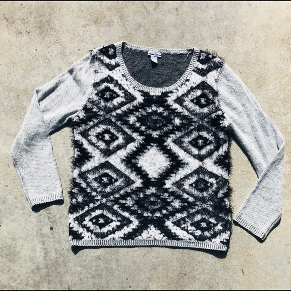 Mirror Image Sweaters - Mirror Image black / grey sweater - diamond design